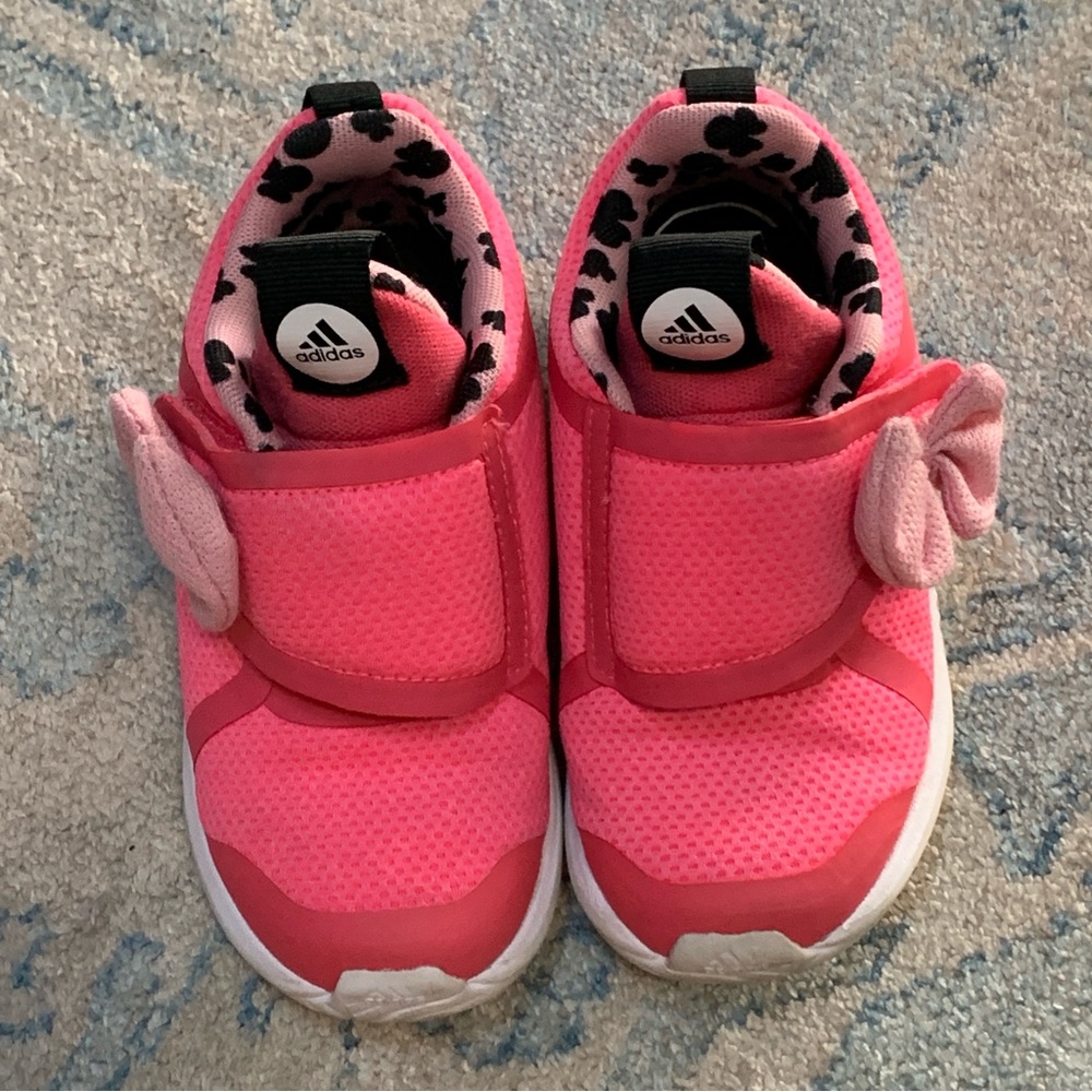 Adidas Kids Pink Sneakers with Bow
